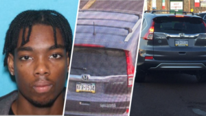 After discovering this stolen car, police are looking for Andre Gordon, 26, of Trenton, New Jersey. On Saturday morning, three individuals were killed in Levittown.